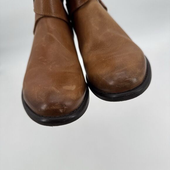 Ten Points Brown Tan Distressed Leather Ankle Boots Lined Size EU 40 - Picture 4 of 14